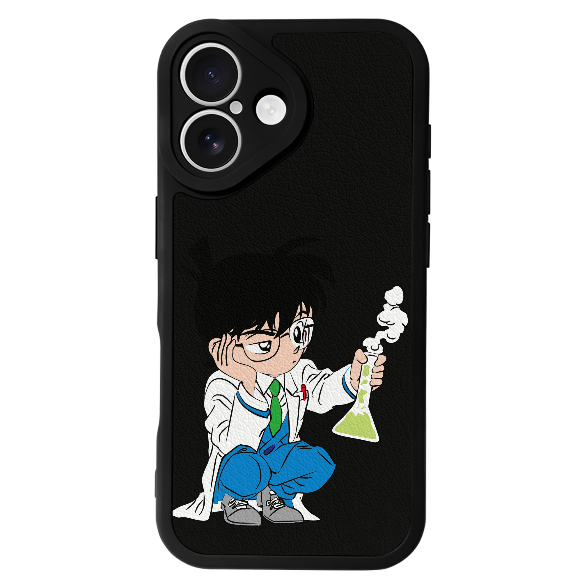（画像用） 名探偵コナン 江戸川 コナン Detective Conan Conan Edogawa 【iPhone 16シリーズ対応】シリコンスマホケース（レザー調） 材質：シリコン